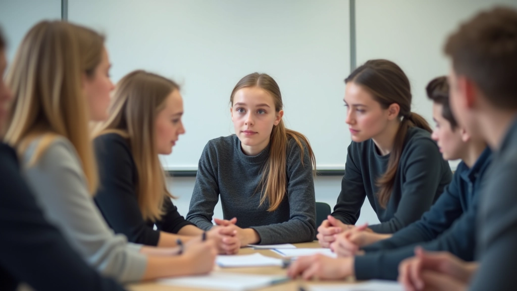 Õpilased istuvad ringi ja diskuteerivad oma projekti käigus