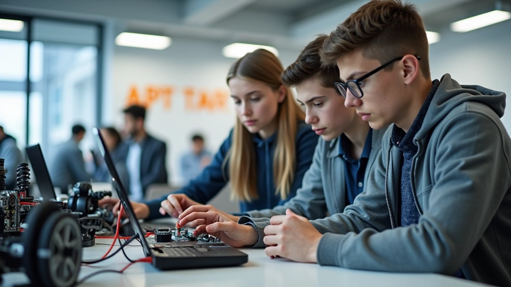 Noored töötavad koos robootikaprojektiga