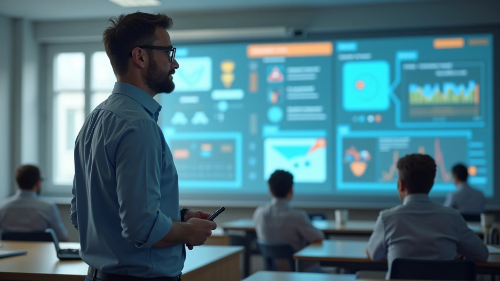 Õpetaja kasutab interaktiivset tahvlit, et näidata matemaatika ülesandeid